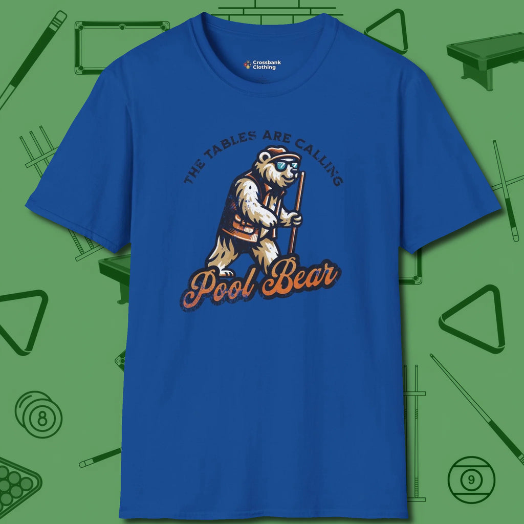 Bear T-Shirt, front view, in Royal play in style, win in silence