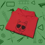 Cat Hoodie, folded view, in Red what champions wear between racks