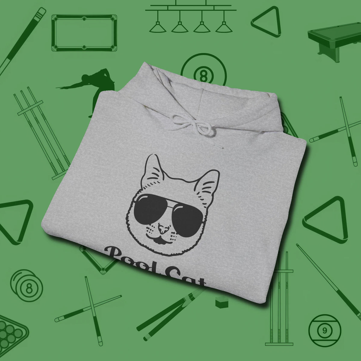 Cat Hoodie, folded view, in Sport Grey style that banks as hard as you do