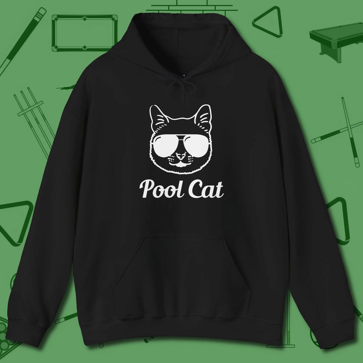 Cat Hoodie, front view, in Black a clean fit for the dirtiest safeties