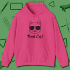 Cat Hoodie, front view, in Heliconia not your average 8-ball graphic tee