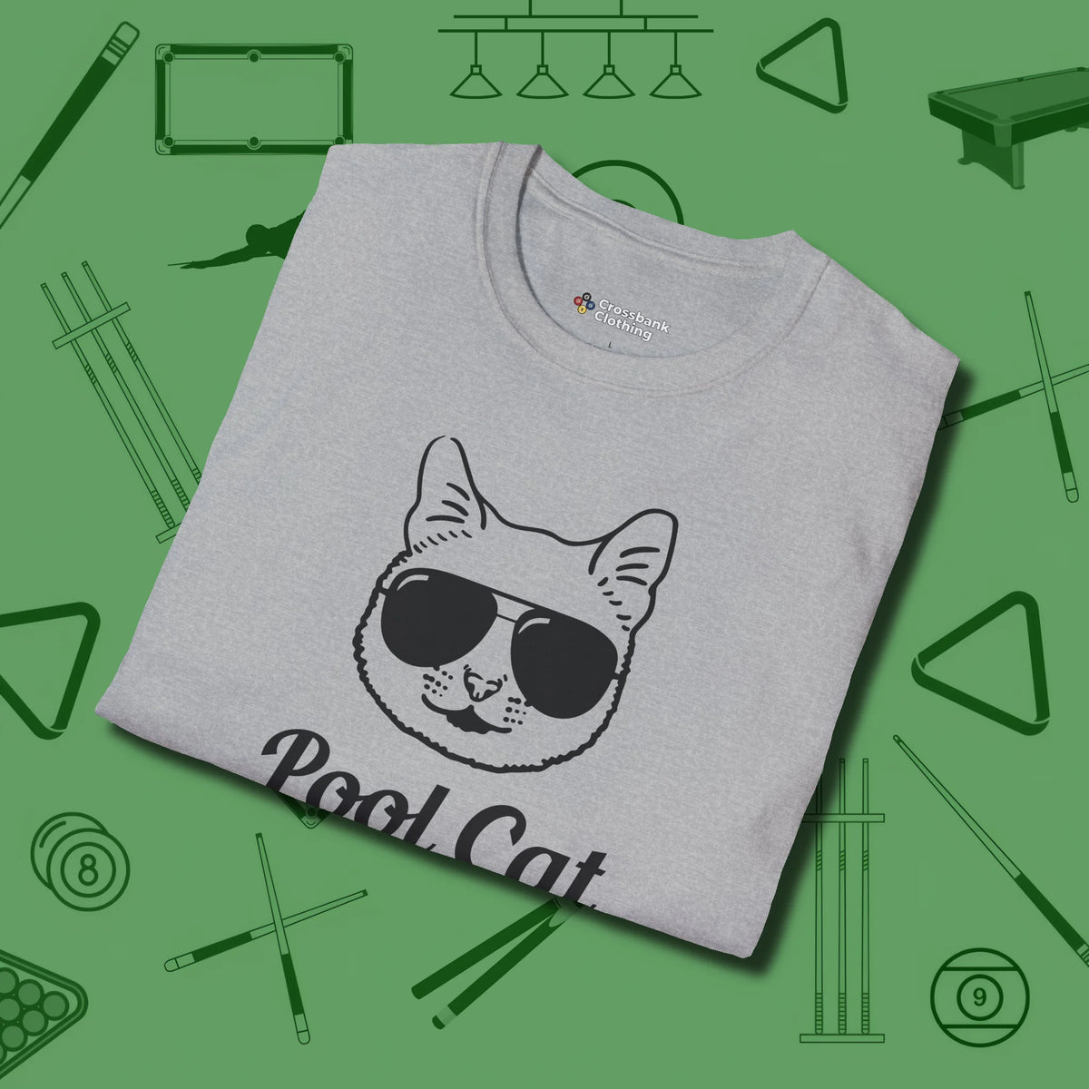 Cat T-Shirt, folded view, in Sport Grey dress for the shot you want to take