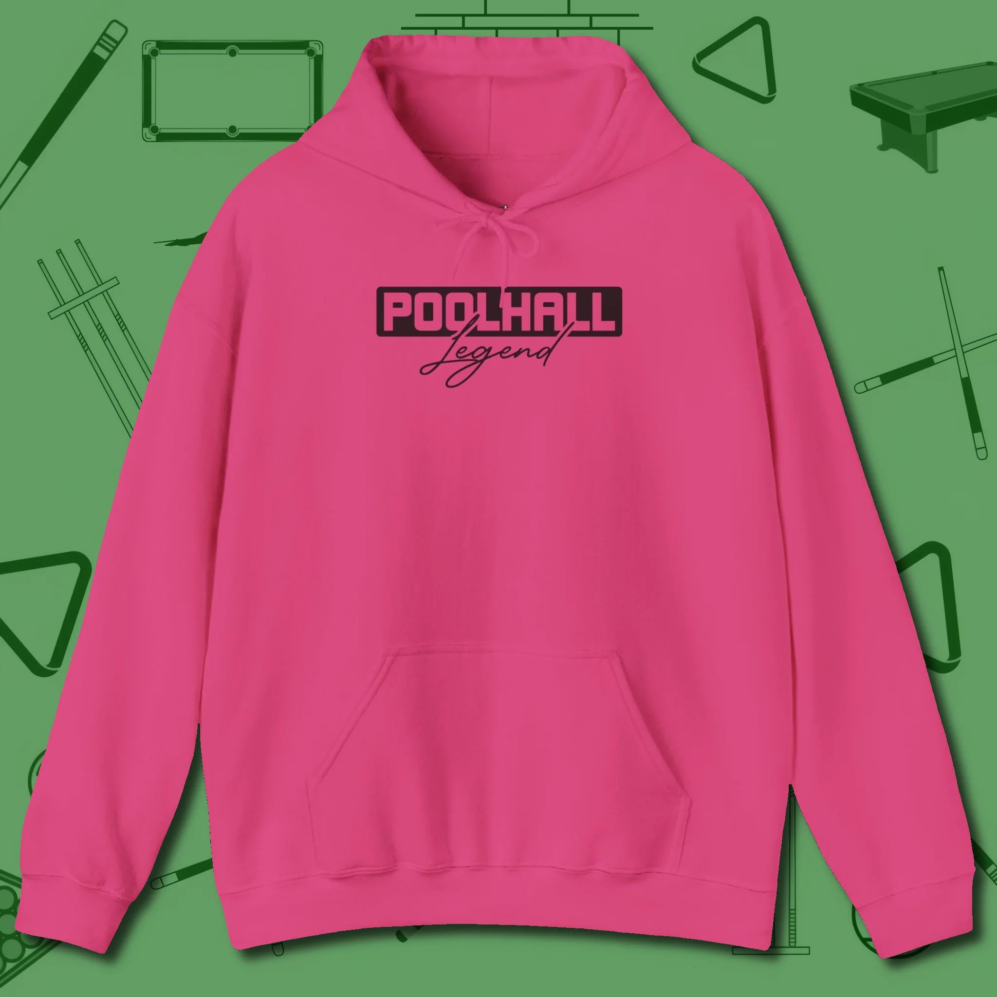 Hall Legend Hoodie, front view, in Heliconia for players who live the game