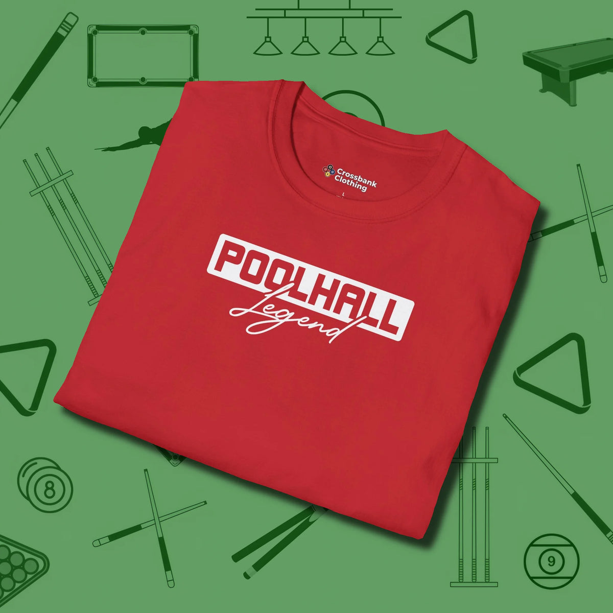Hall Legend T-Shirt, folded view, in Red what champions wear between racks