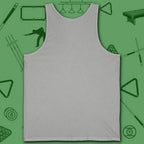 Poolhall Legend Tank Top, in Athletic Heather color, billiards tank top, back view