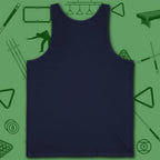 Poolhall Legend Tank Top, in Navy color, billiards tank top, back view