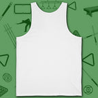 Poolhall Legend Tank Top, in White color, billiards tank top, back view