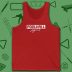 Poolhall Legend Tank Top, in Red color, billiards tank top, front view