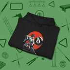 Hall Samurai Hoodie, folded view, in Black cool under pressure, hot on the eyes