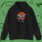 Hall Samurai Hoodie, front view, in Black for shooters who dress like they play: sharp