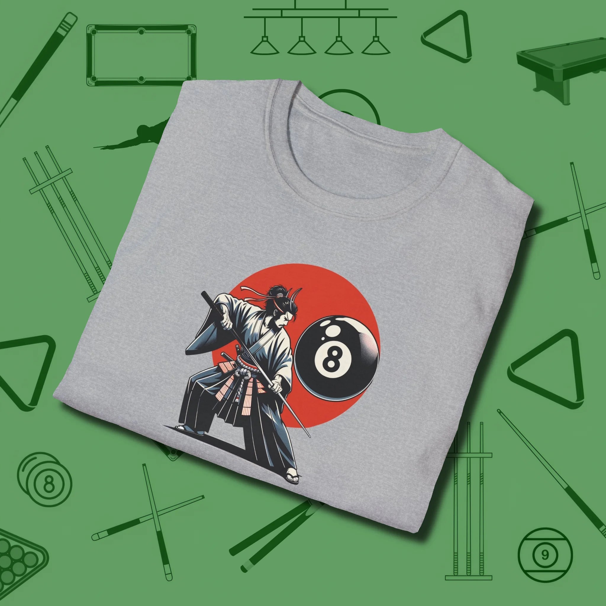 Hall Samurai T-Shirt, folded view, in Sport Grey cool under pressure, hot on the eyes