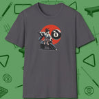 Hall Samurai T-Shirt, front view, in Charcoal dress for the shot you want to take