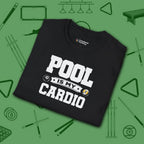 Pool is My Cardio T-Shirt, in Black color, billiards shirt, folded view
