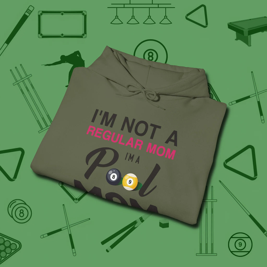 Mom Hoodie, folded view, in Military Green your secret weapon off the table
