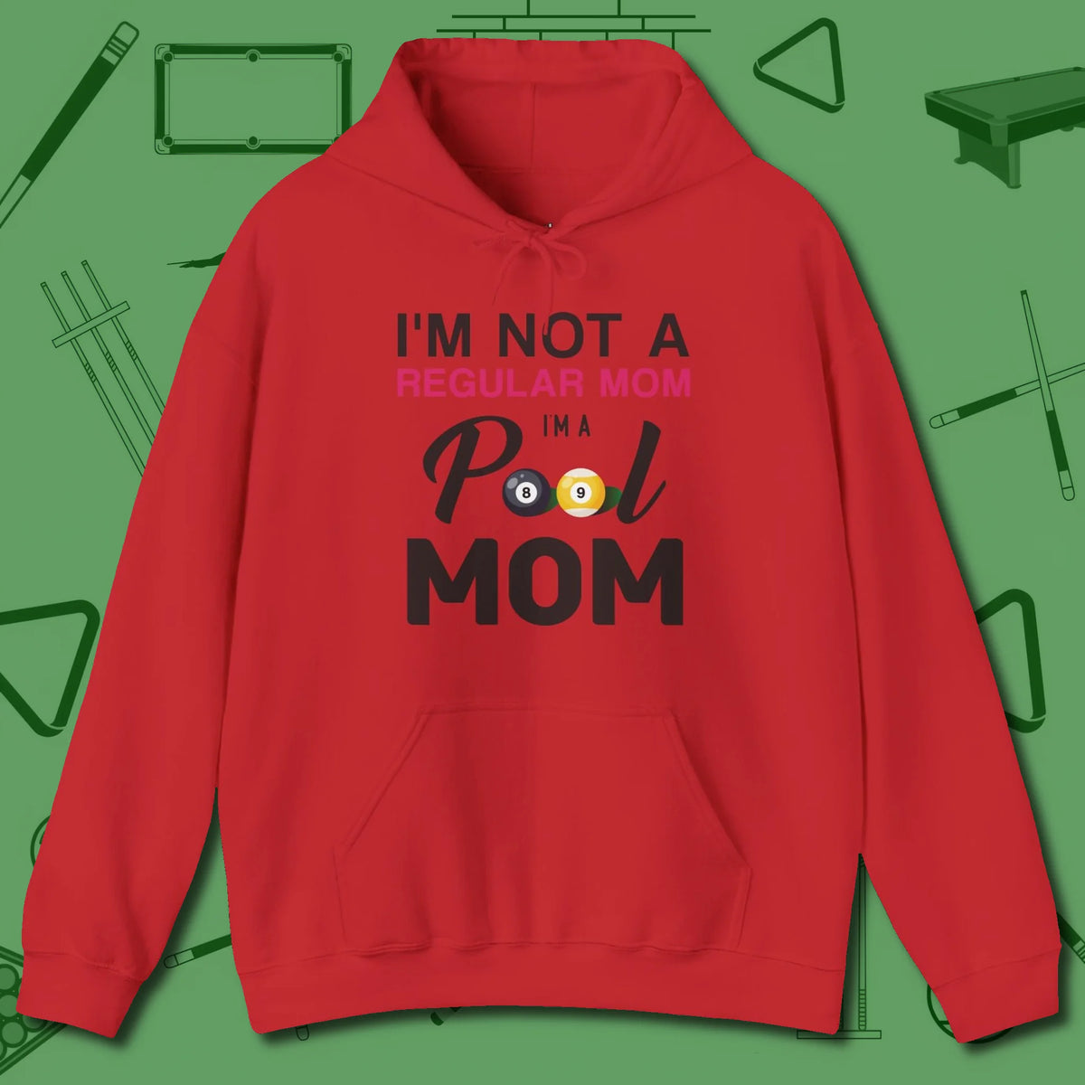Mom Hoodie, front view, in Red helps your stroke and your style