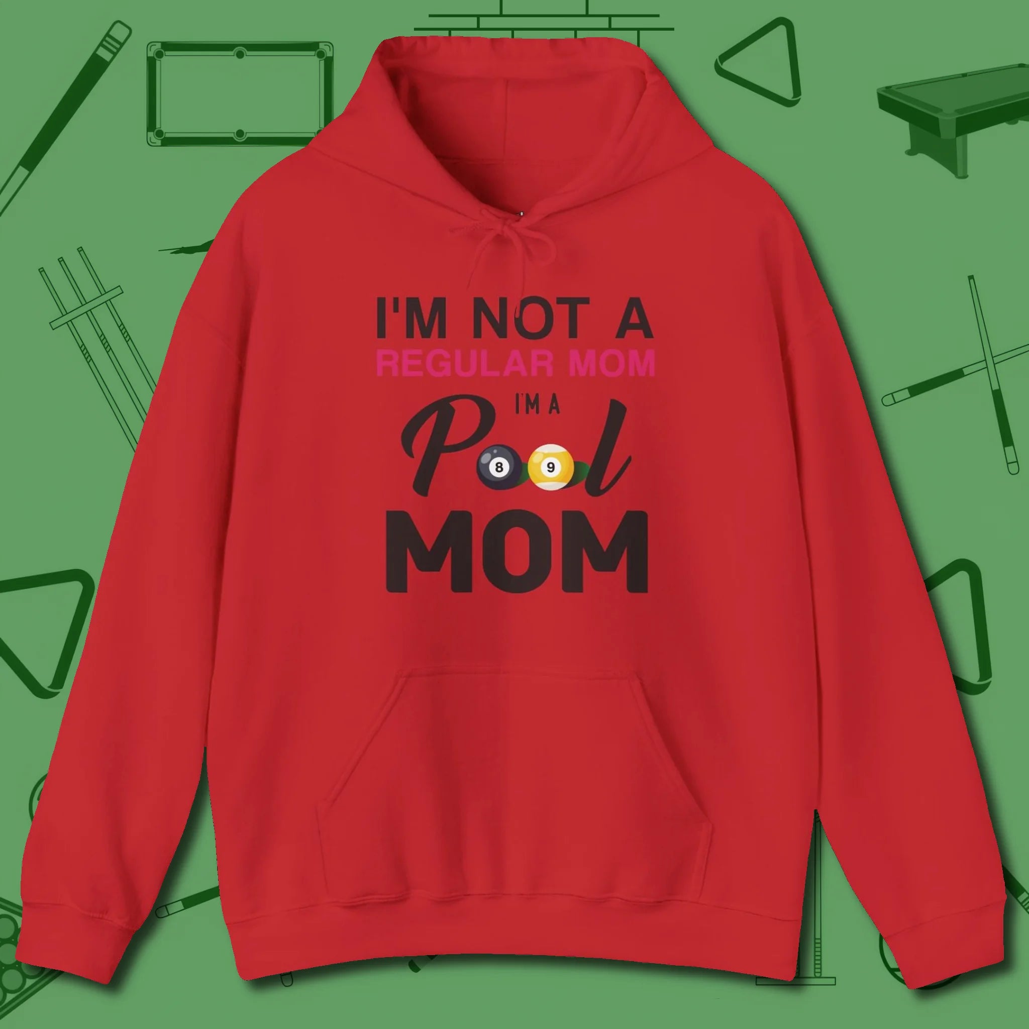 Mom Hoodie, front view, in Red helps your stroke and your style