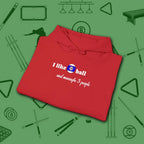 Pool Over People Hoodie, in Red color, billiards shirt, folded view