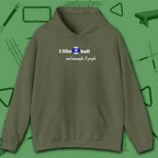 Pool Over People Hoodie, in Military Green color, billiards shirt, front view