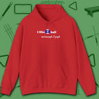 Pool Over People Hoodie, in Red color, billiards shirt, front view