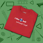 Pool Over People T-Shirt, in Red color, billiards shirt, folded view