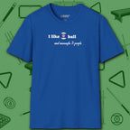 Pool Over People T-Shirt, in Royal color, billiards shirt, front view