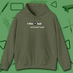 Pool Over People Hoodie, in Military Green color, billiards shirt, front view