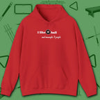 Pool Over People Hoodie, in Red color, billiards shirt, front view