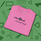 Pool Over People T-Shirt, in Azalea color, billiards shirt, folded view