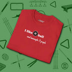 Pool Over People T-Shirt, in Red color, billiards shirt, folded view