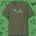 Pool Over People T-Shirt, in Military Green color, billiards shirt, front view