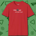 Pool Over People T-Shirt, in Red color, billiards shirt, front view