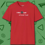 Pool Over People T-Shirt, in Red color, billiards shirt, front view