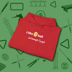 Pool Over People Hoodie, in Red color, billiards shirt, folded view