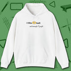 Pool Over People Hoodie, in White color, billiards shirt, front view