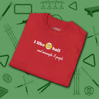 Pool Over People T-Shirt, in Red color, billiards shirt, folded view