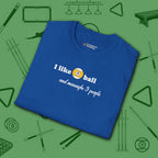 Pool Over People T-Shirt, in Royal color, billiards shirt, folded view