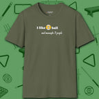 Pool Over People T-Shirt, in Military Green color, billiards shirt, front view