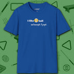 Pool Over People T-Shirt, in Royal color, billiards shirt, front view