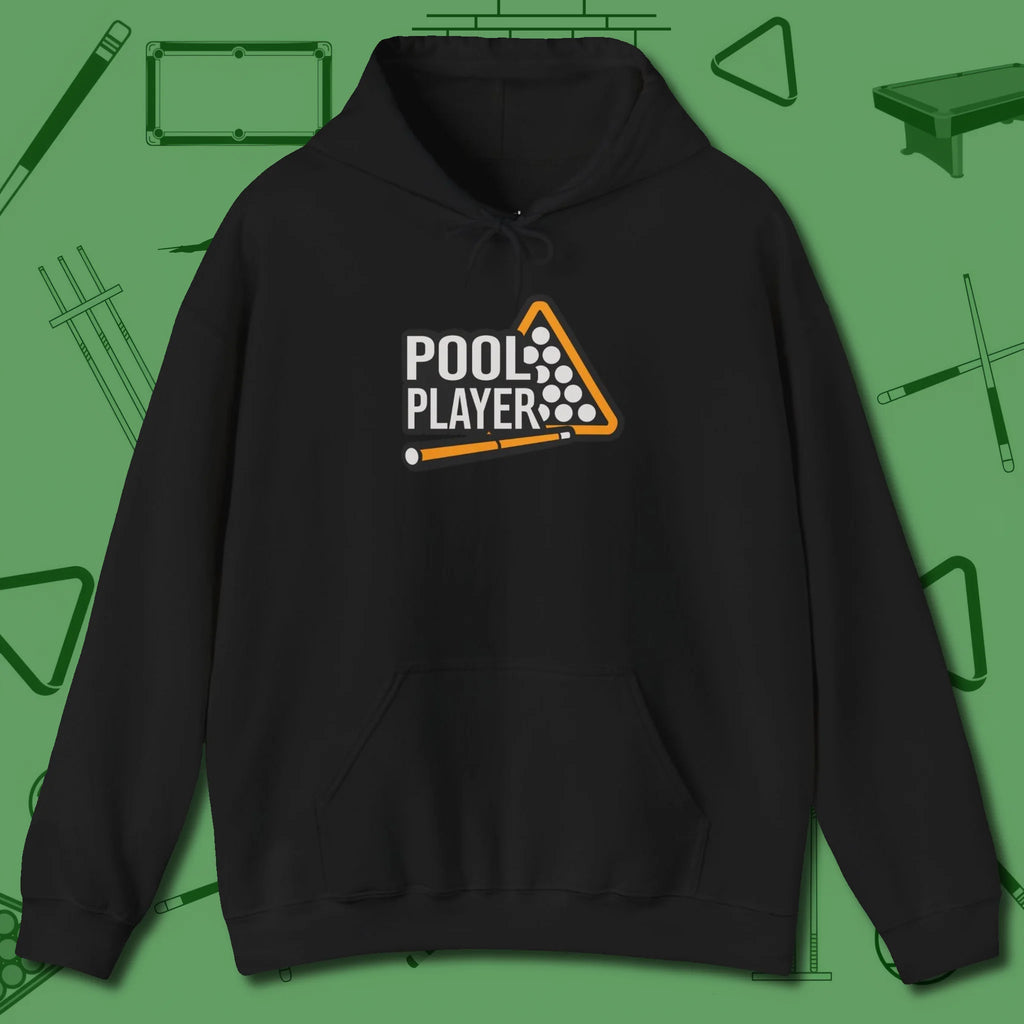 Hoodie, front view, in Black for shooters who dress like they play: sharp