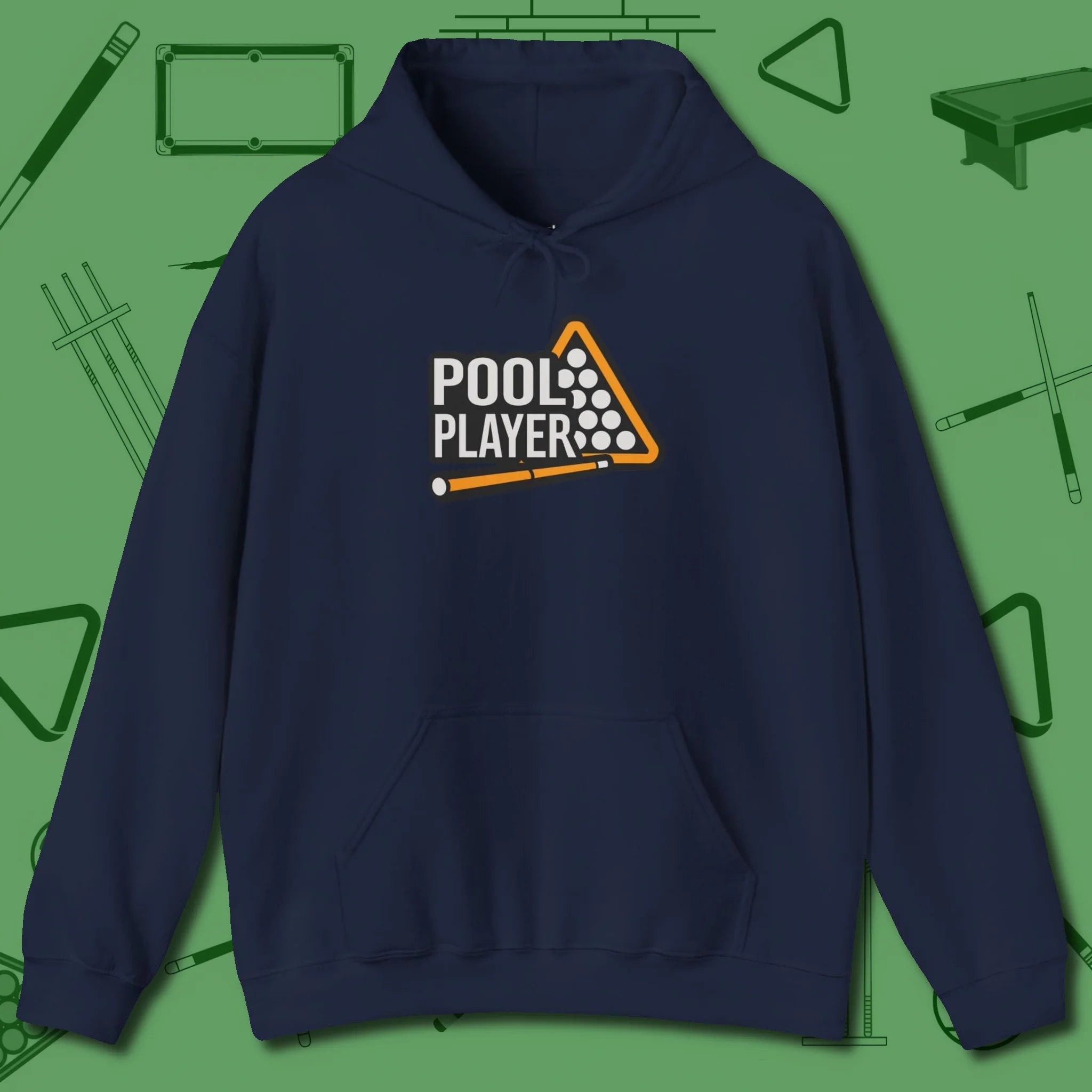 Hoodie, front view, in Navy put your best game on display