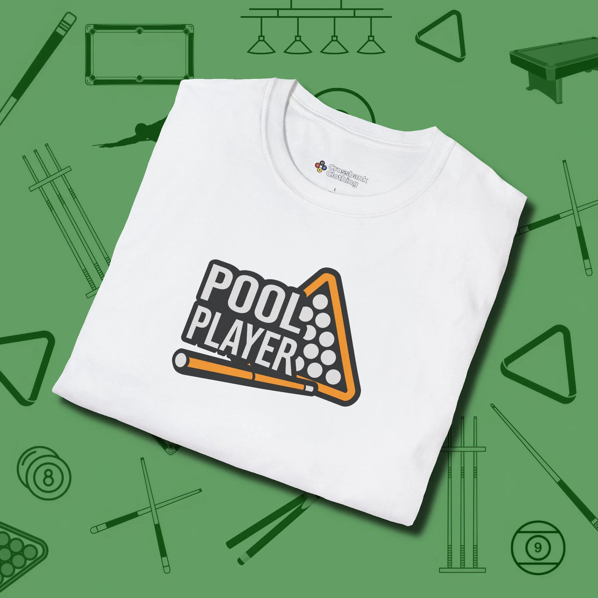 T-Shirt, folded view, in White subtle drip for serious shooters