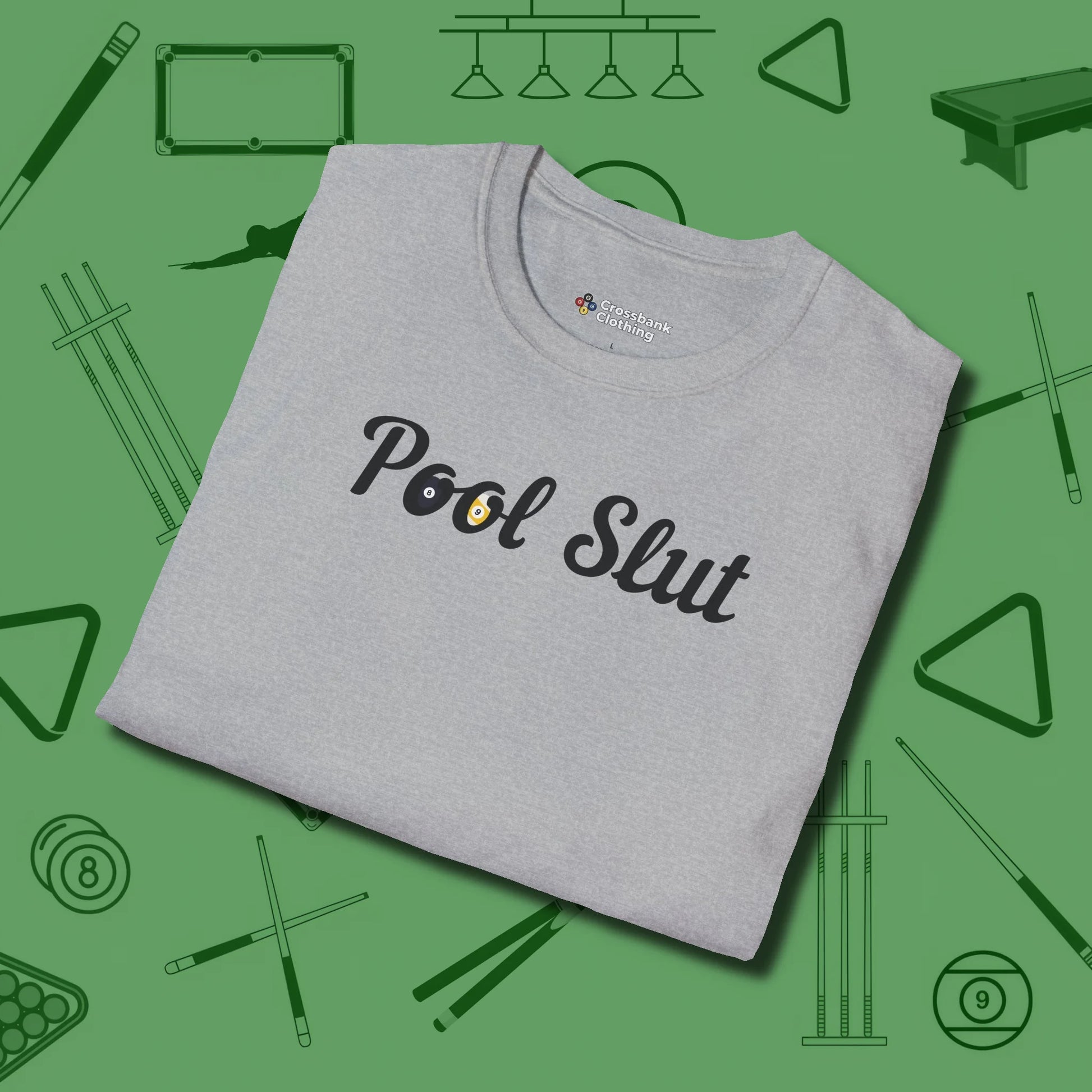 Slut T-Shirt, folded view, in Sport Grey the shirt that plays position