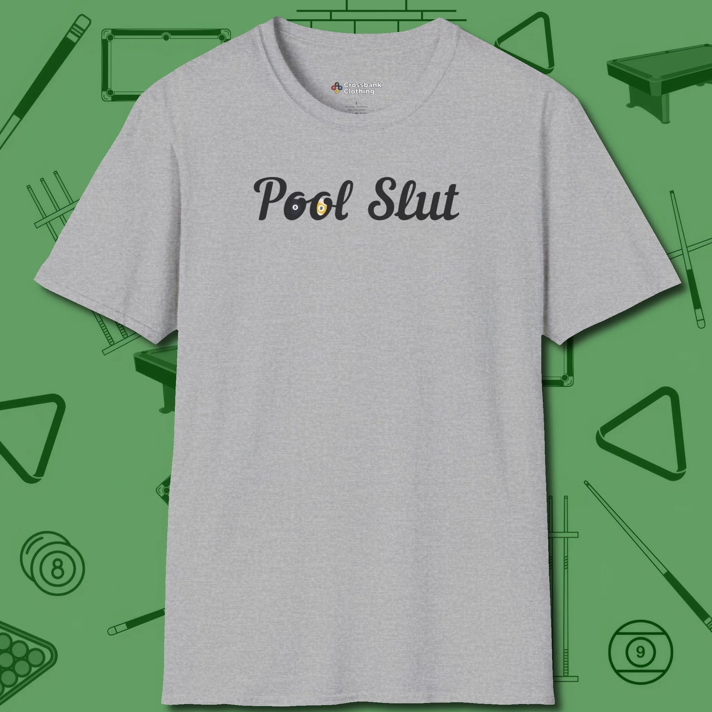 Slut T-Shirt, front view, in Sport Grey perfect for players with quiet fire