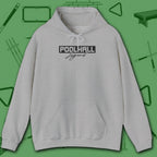 Poolhall Legend Hoodie, in Sport Grey color, billiards hoodie, front view