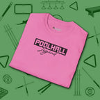 Poolhall Legend T-Shirt, in Azalea color, billiards shirt, folded view