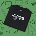 Poolhall Legend T-Shirt, in Black color, billiards shirt, folded view