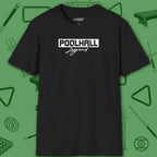 Poolhall Legend T-Shirt, in Black color, billiards shirt, front view