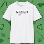 Poolhall Legend T-Shirt, in White color, billiards shirt, front view