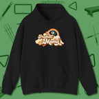 Poolhall Mama Hoodie, front view, in Black style that banks as hard as you do