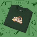 Poolhall Mama T-Shirt, in Forest Green color, billiards shirt, folded view